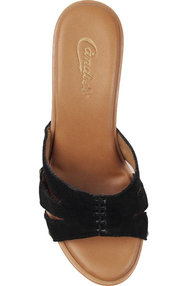 Candie's Camila Platform Slide Sandal, Alternate, color, Black Suede