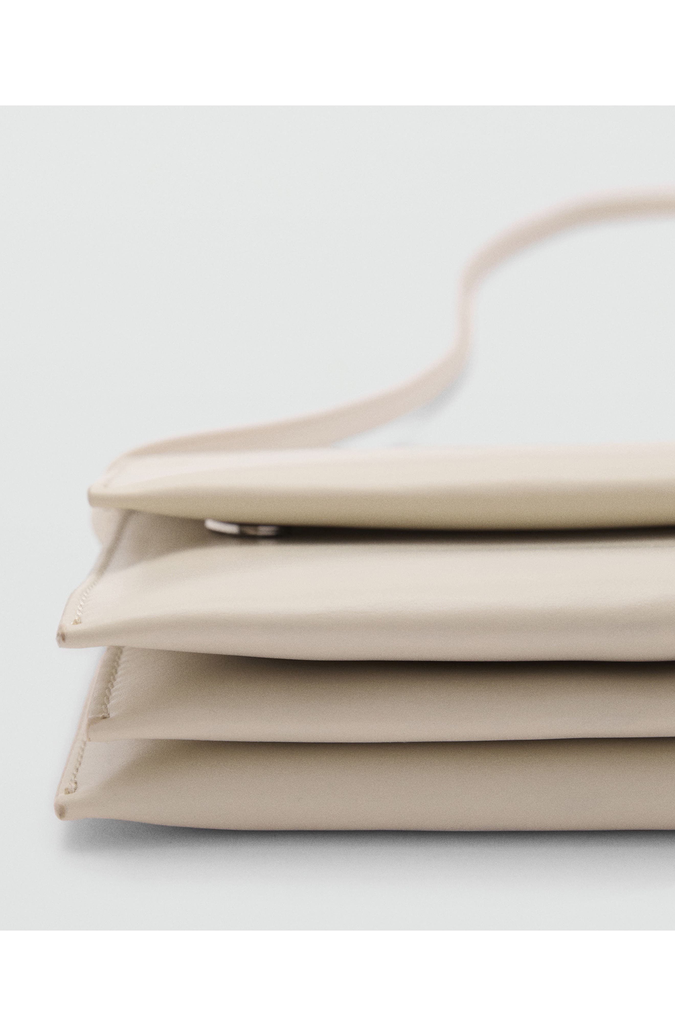 MANGO Faux Leather Crossbody Bag, Alternate, color, Off White