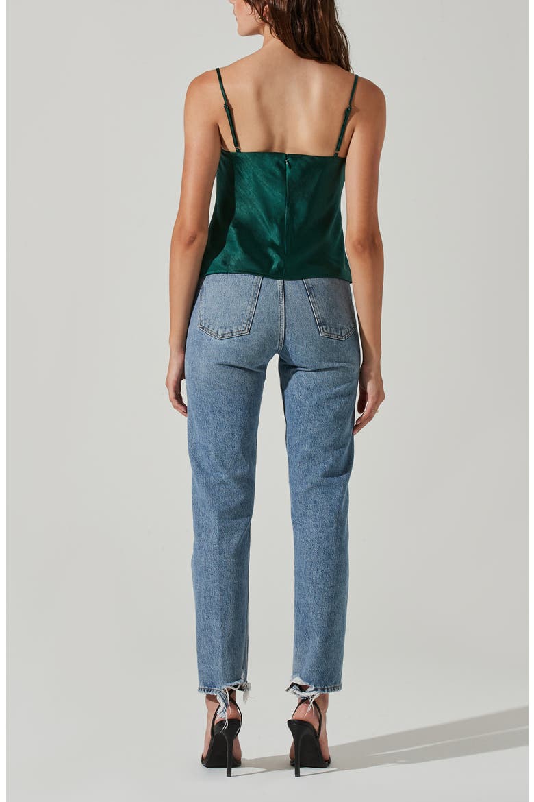Cowl Neck Satin Camisole, Alternate, color, GREEN