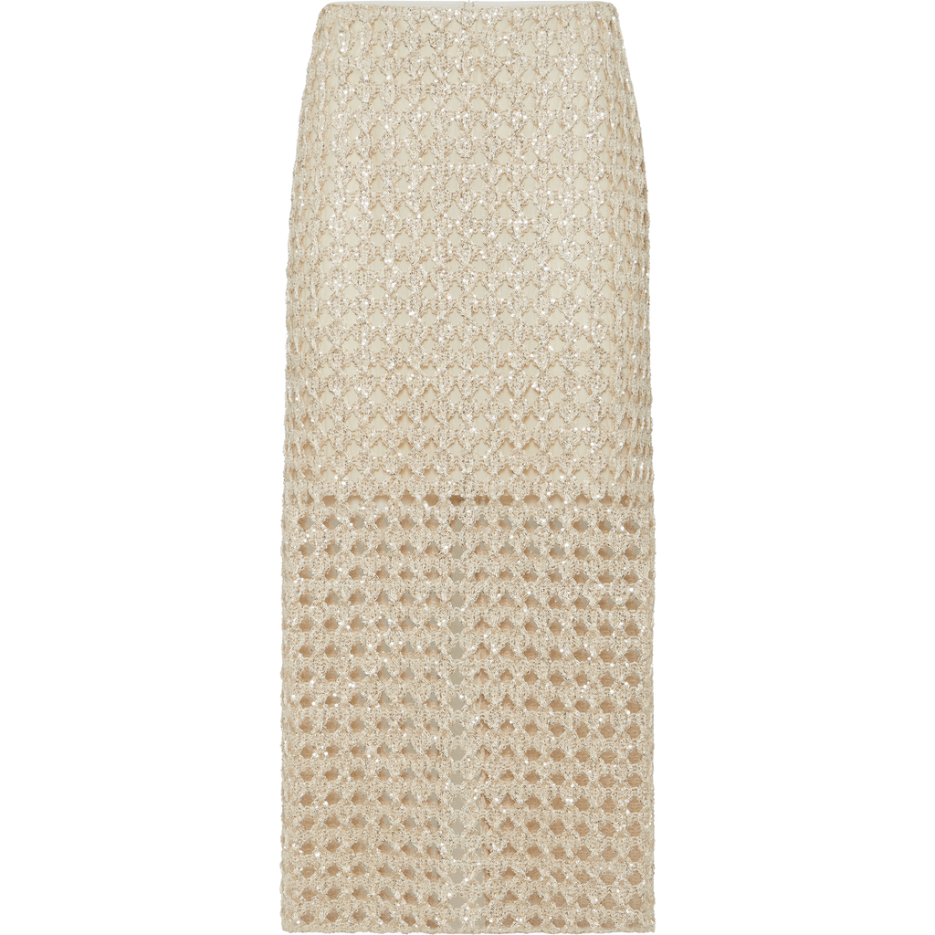 Brunello Cucinelli Dazzling Embroidery Midi Skirt