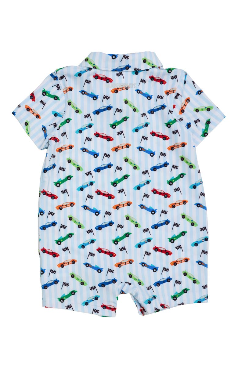 RuggedButts Performance Polo Romper, Alternate, color, Tiny Let's Roll