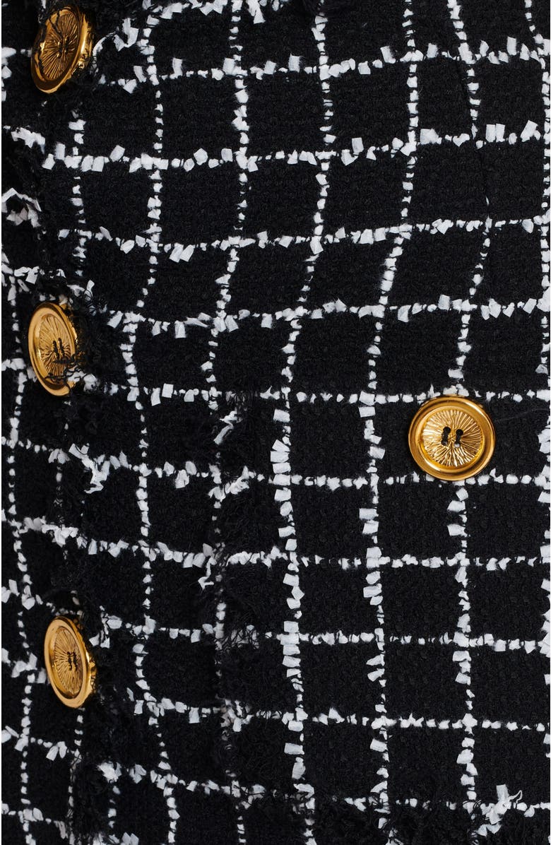 Balmain Tweed pencil skirt with buttons, Alternate, color, Black