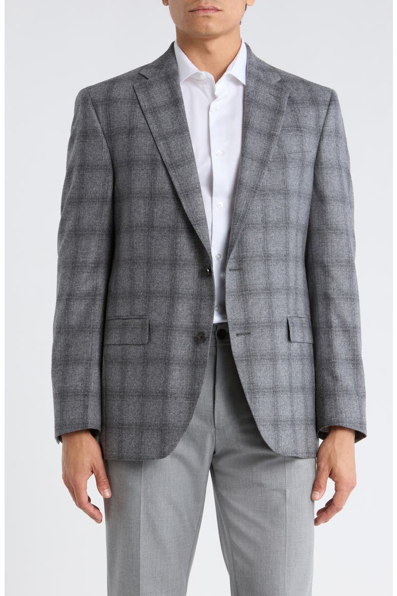 Elex Plaid Wool Blend Sport Coat, Main, color, MID GREY