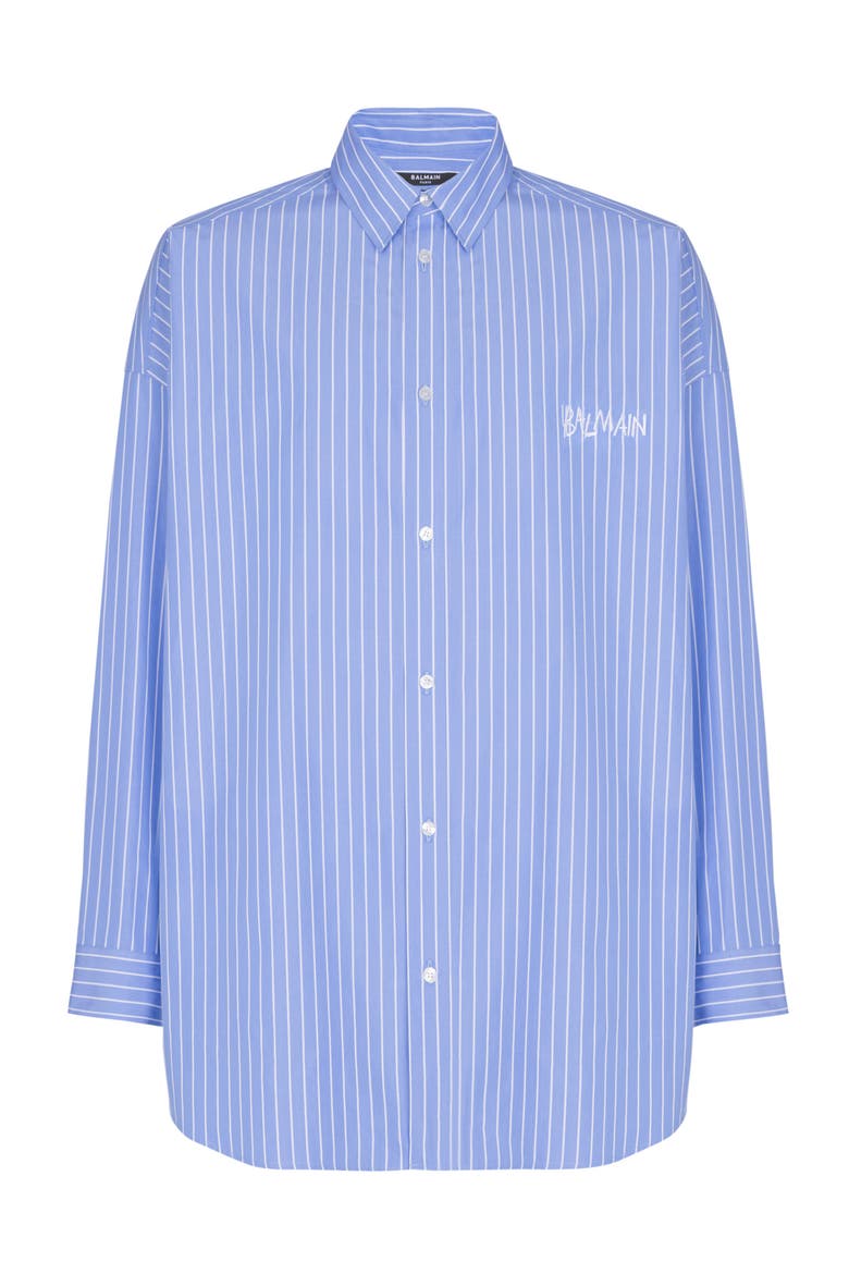Relaxed shirt with stripes, Alternate, color, blue