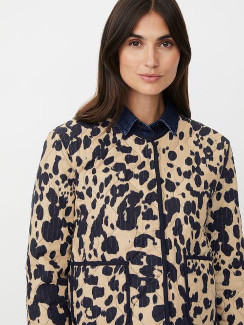Masai Copenhagen Javira Long Sleeve Animal Print Jacket In Brown