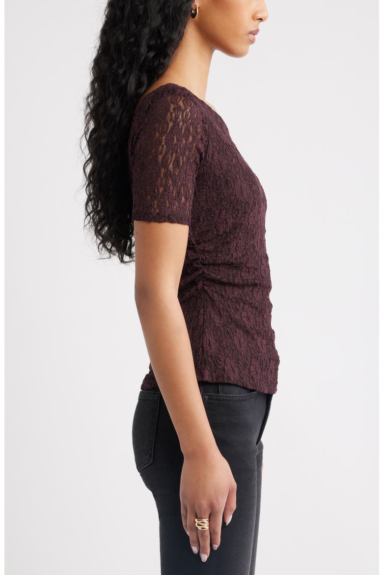 Short Sleeve Lace Top, Alternate, color, BURGUNDY FUDGE