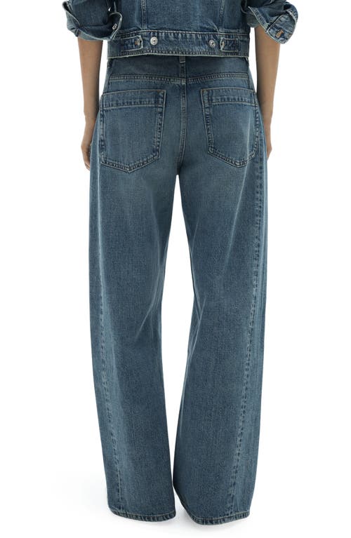 Mango Astrid Wide Leg Jeans In Medium Blue