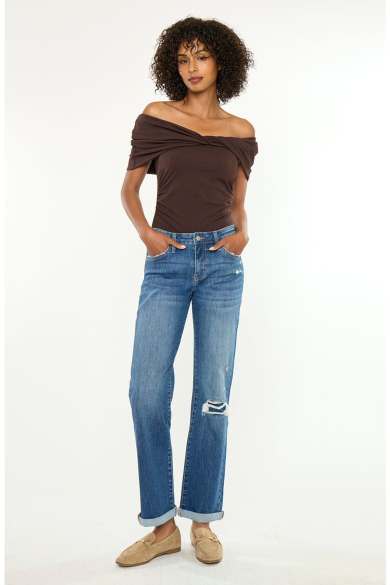 Bianca Essentials Mid Rise True Straight Jeans, Alternate, color, Medium Wash