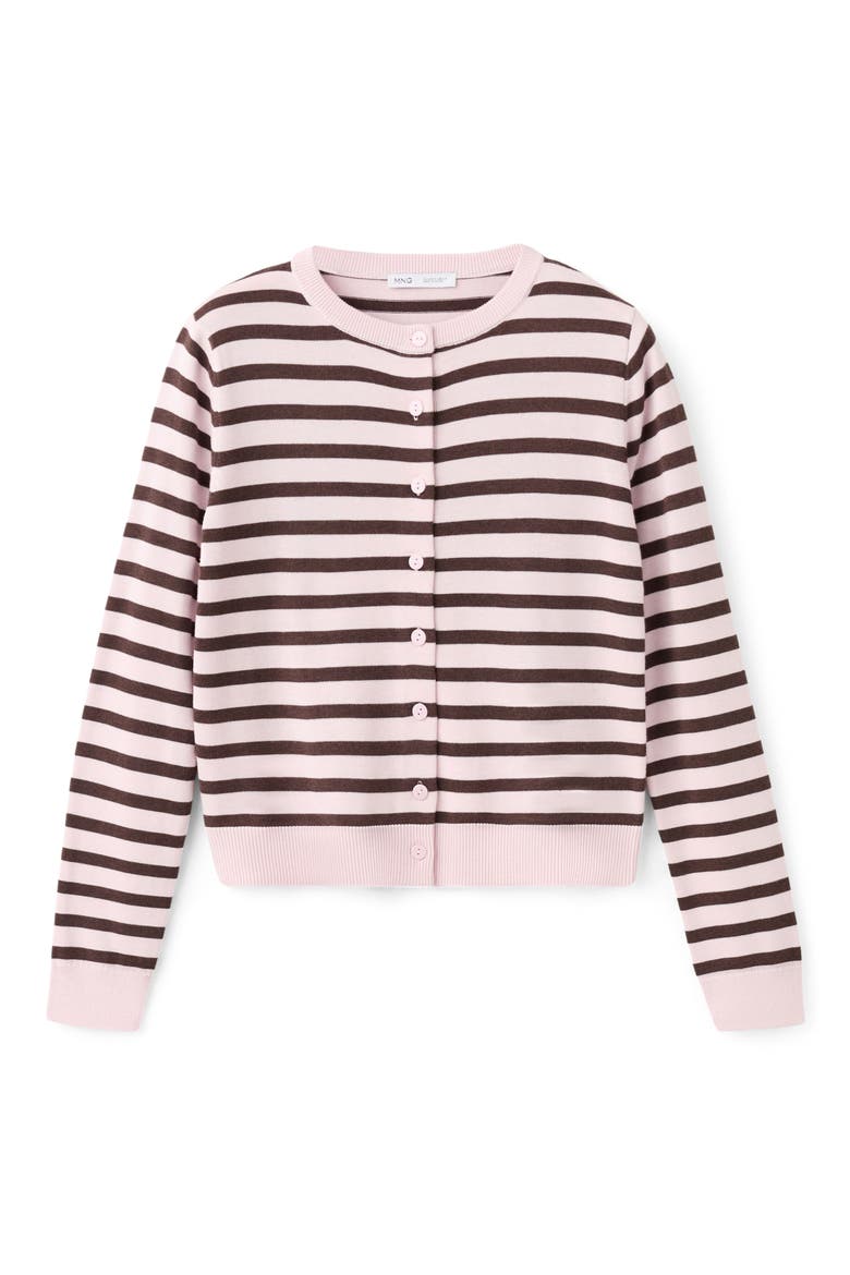 Stripped Knit Cardigan, Alternate, color, PINK