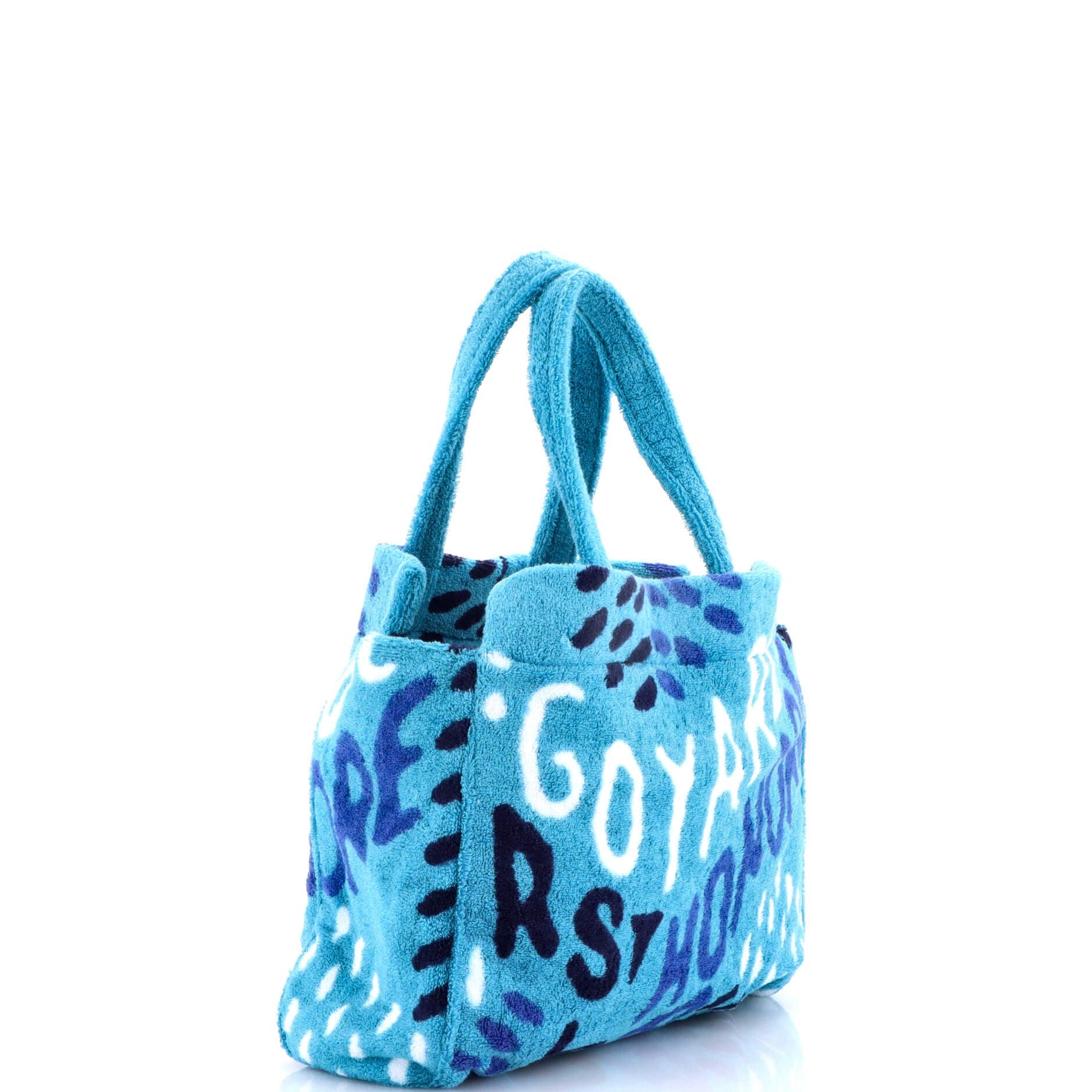 Pre-Owned Goyard Eponge Bag Printed Terry Cloth PM, Alternate, color, Blue
