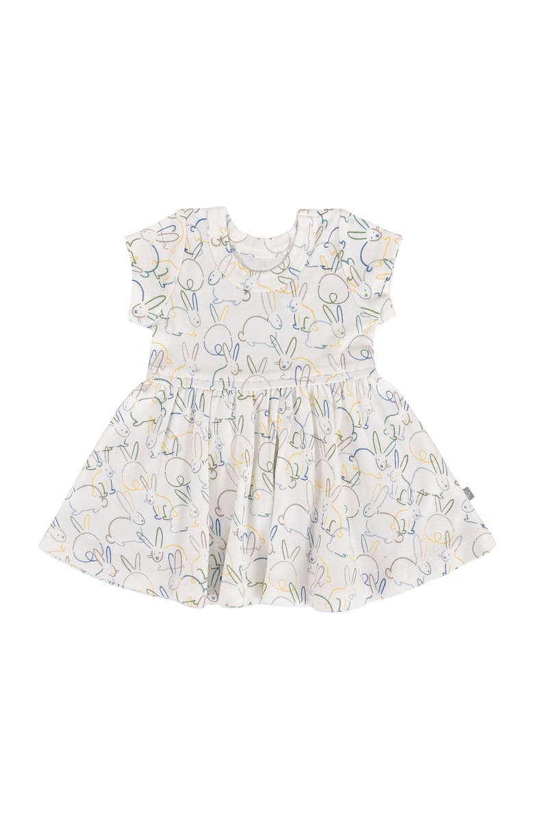 Finn + Emma Organic Twirl Dress I Bunnies for Baby or Toddler, Main, color, Off White
