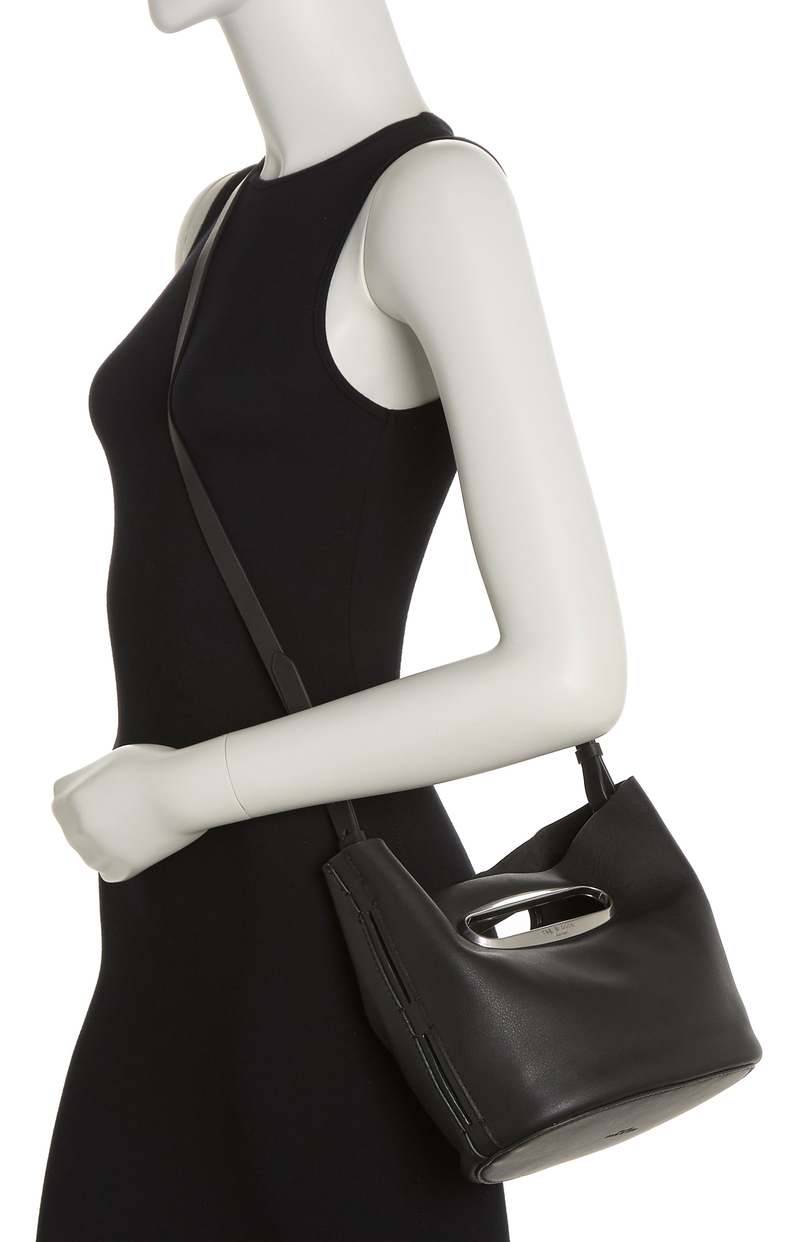 rag & bone Belize Leather Clutch, Alternate, color, 