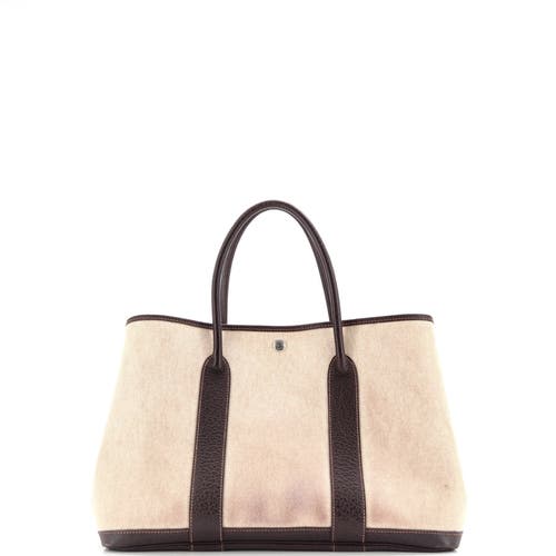 Pre-owned Hermes  Hermes Garden Party Tote Toile And Leather 36