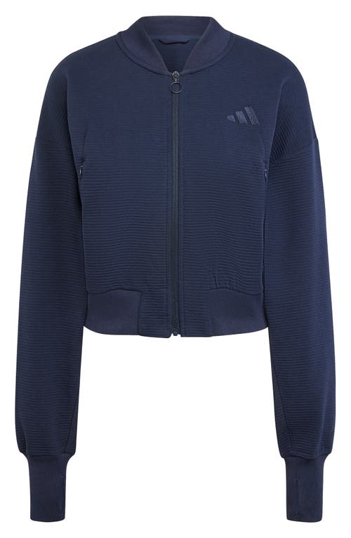 Shop Adidas Originals Adidas All Szn Fleece Zip Jacket In Ink