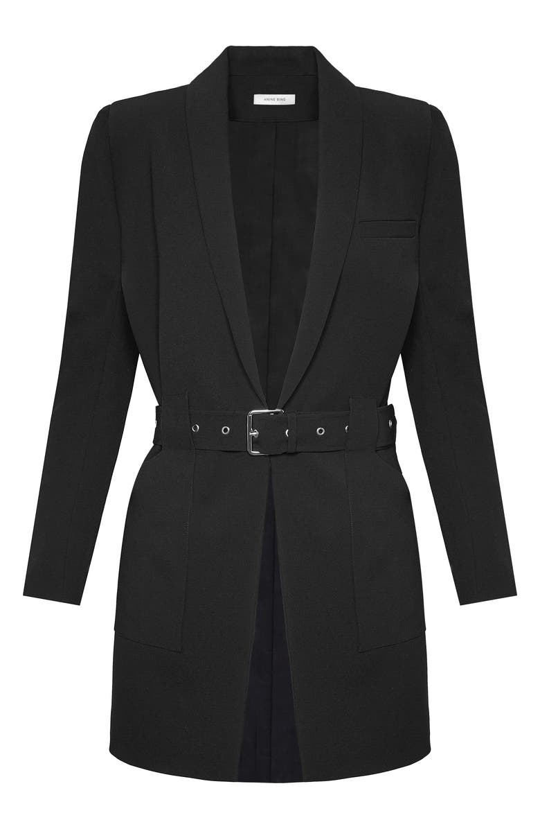 ANINE BING Belted Blazer, Alternate, color, Black