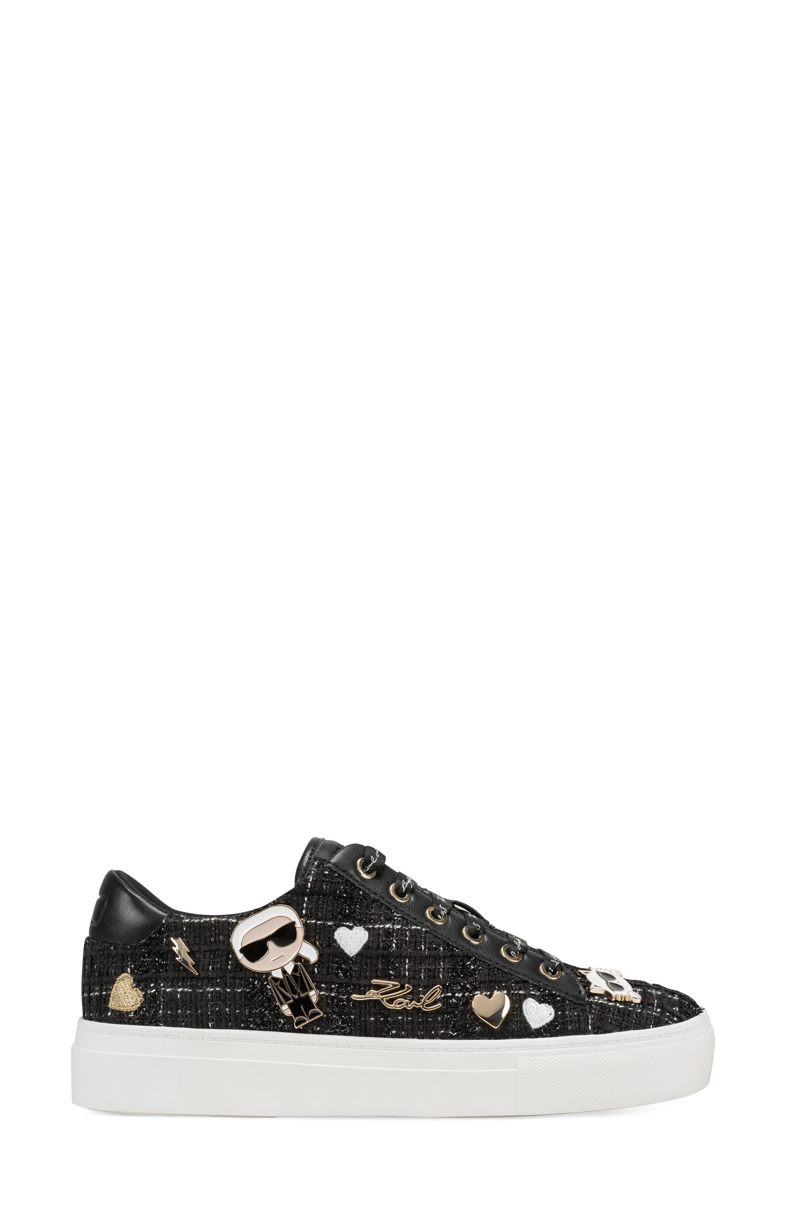 Cate Pins Sneaker, Alternate, color, BLACK