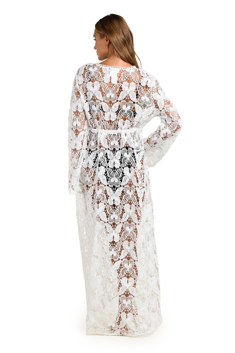 Butterfly Long Sleeve Cover-Up, Alternate, color, WHITE