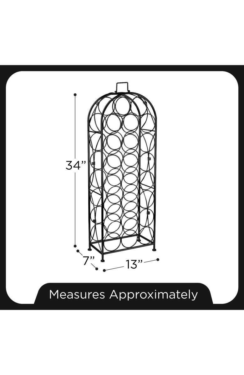 SORBUS Black 23 Bottle Bordeaux Chateau Wine Rack, Alternate, color,
