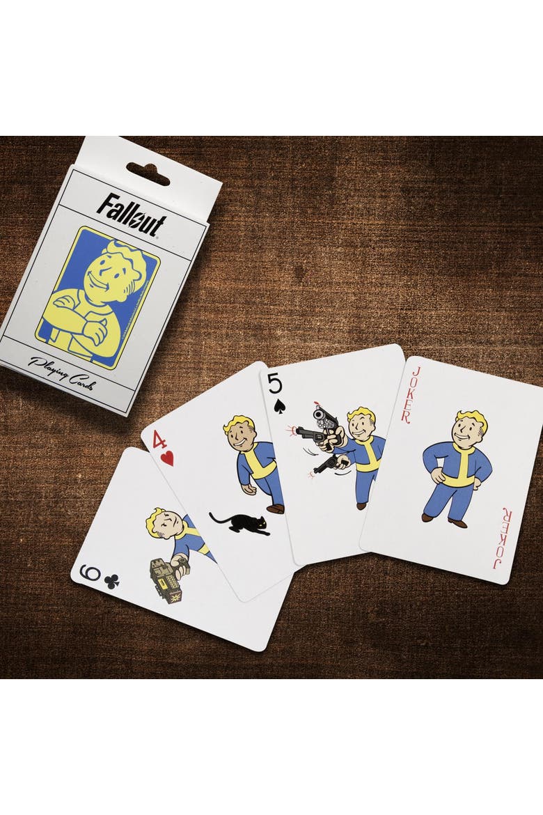 Fallout Vault Boy Playing Cards, Alternate, color, White