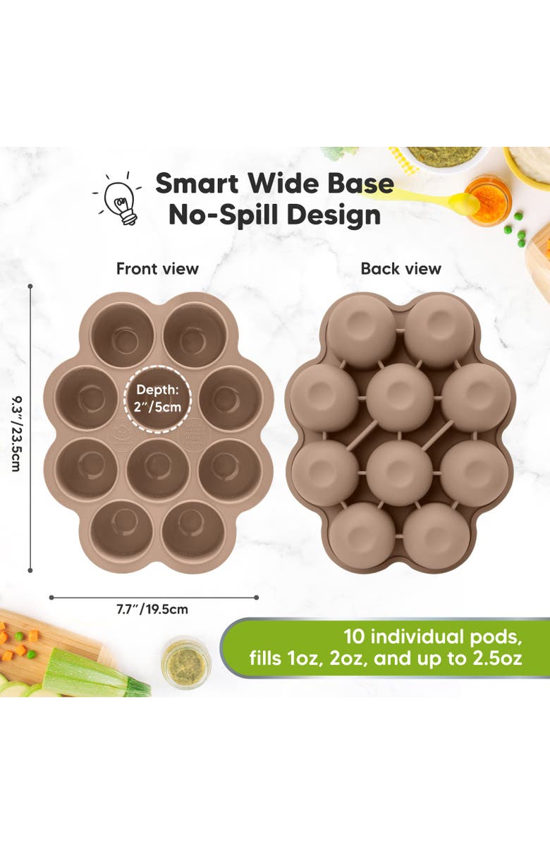 KeaBabies Prep Silicone Baby Food Tray, Alternate, color, Chai Latte