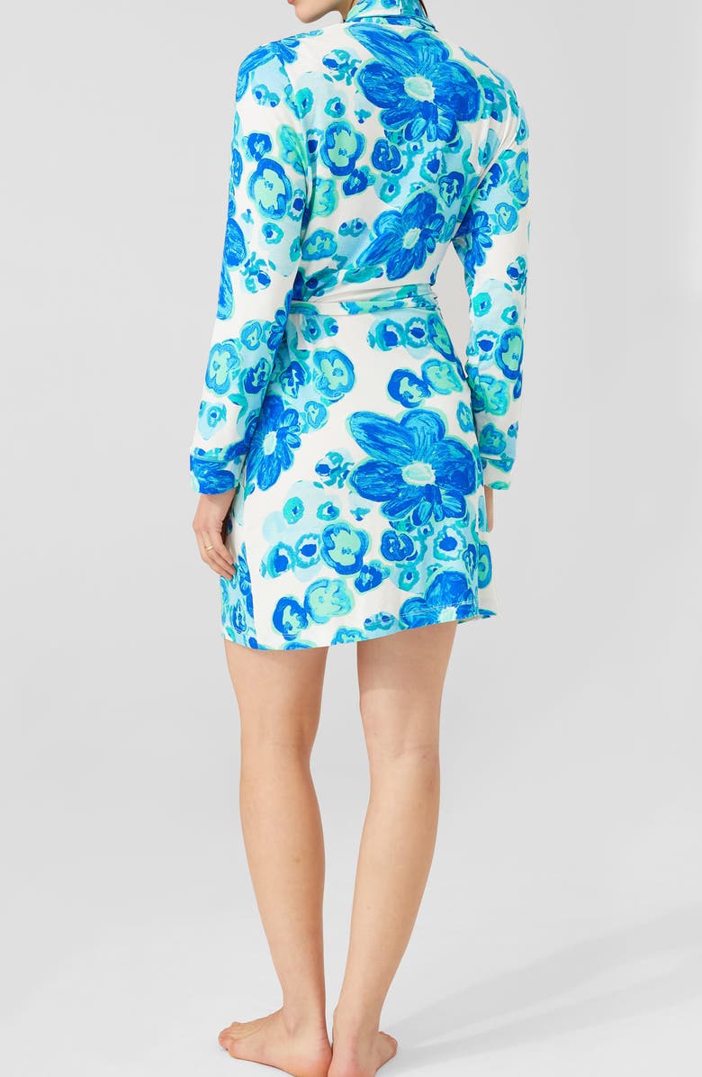 Alivia Joey Print Robe, Alternate, color, Floral Pond Blue
