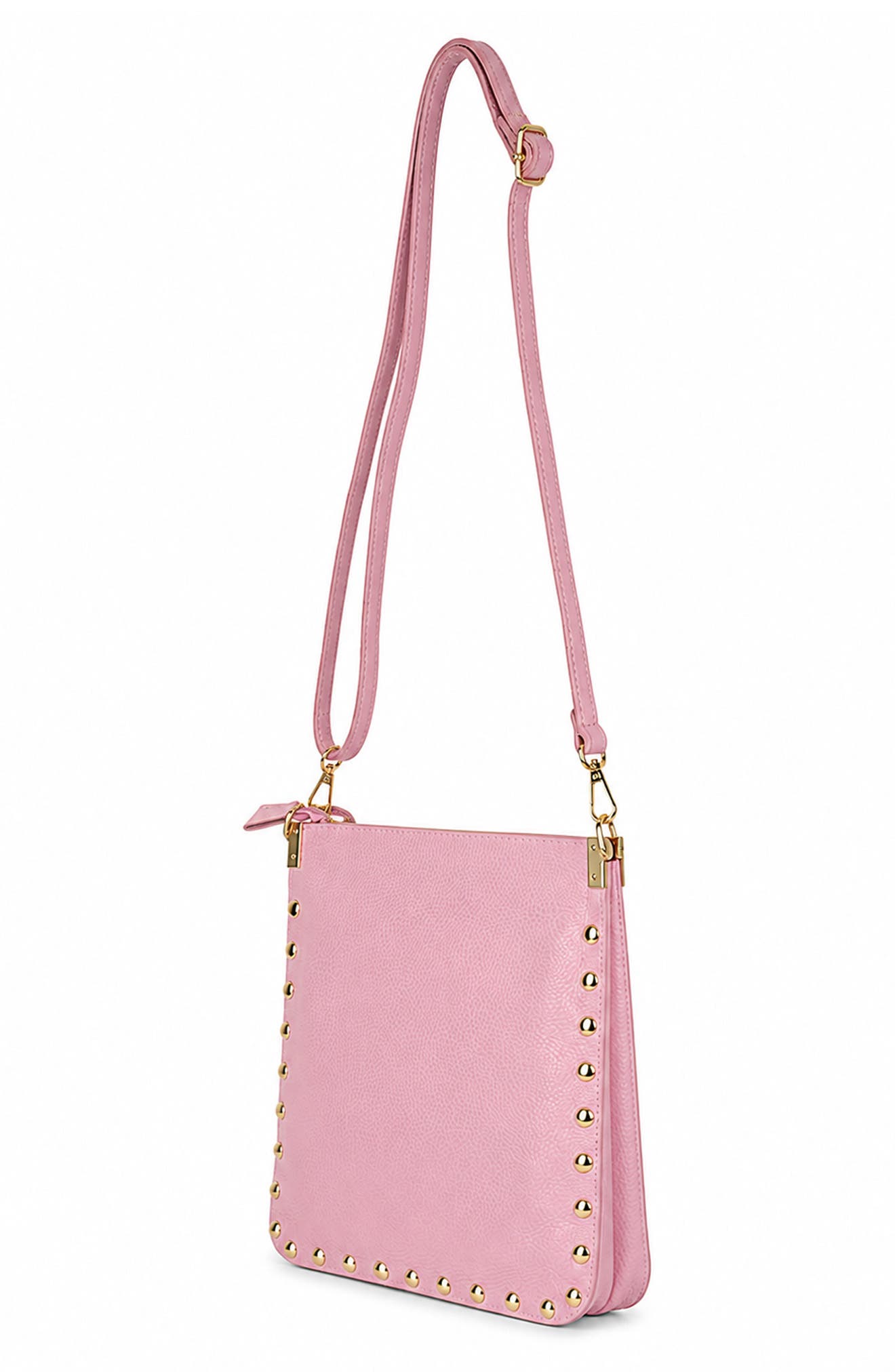 Francesca Studded Leather Crossbody, Alternate, color, PALE PINK