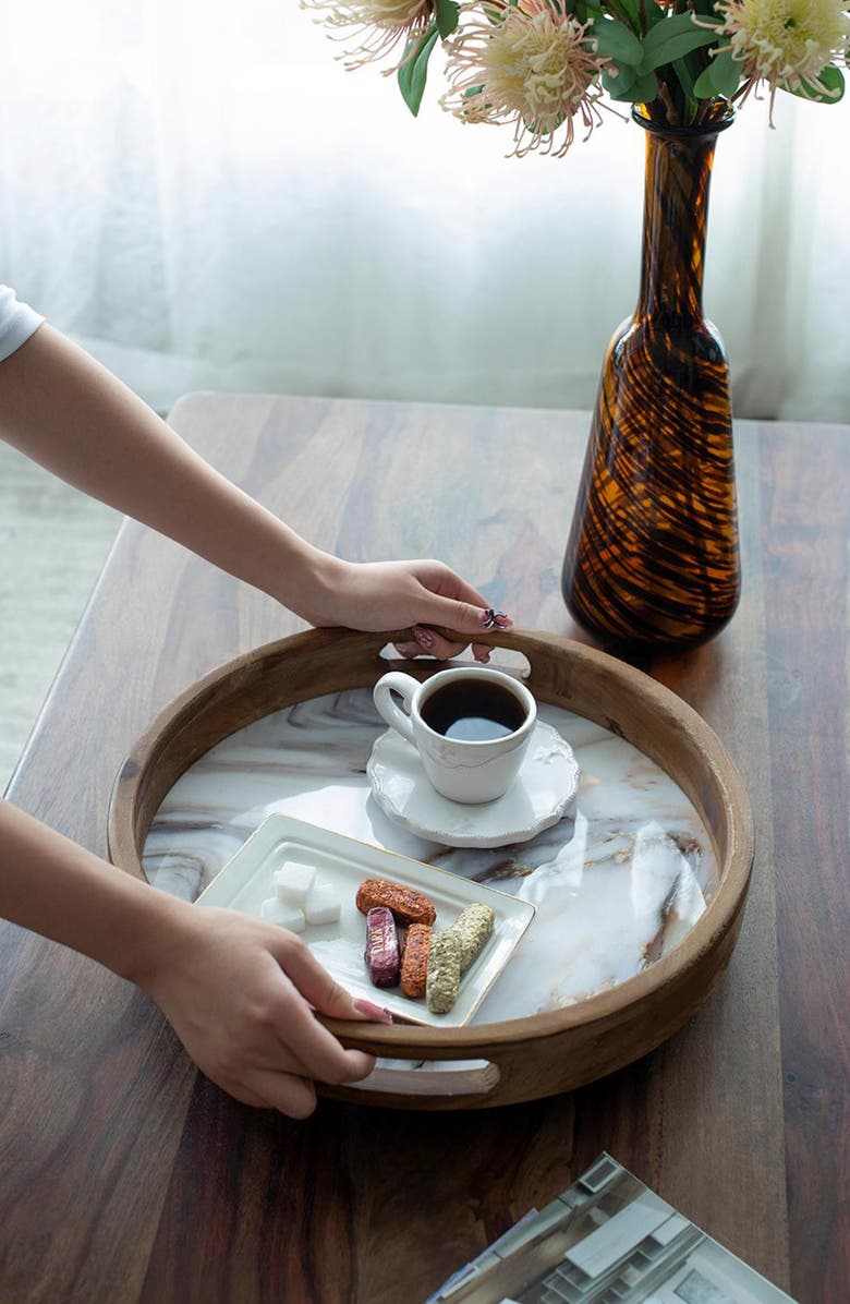 A & B Home Set of 2 Decorative Trays, Alternate, color, Brown