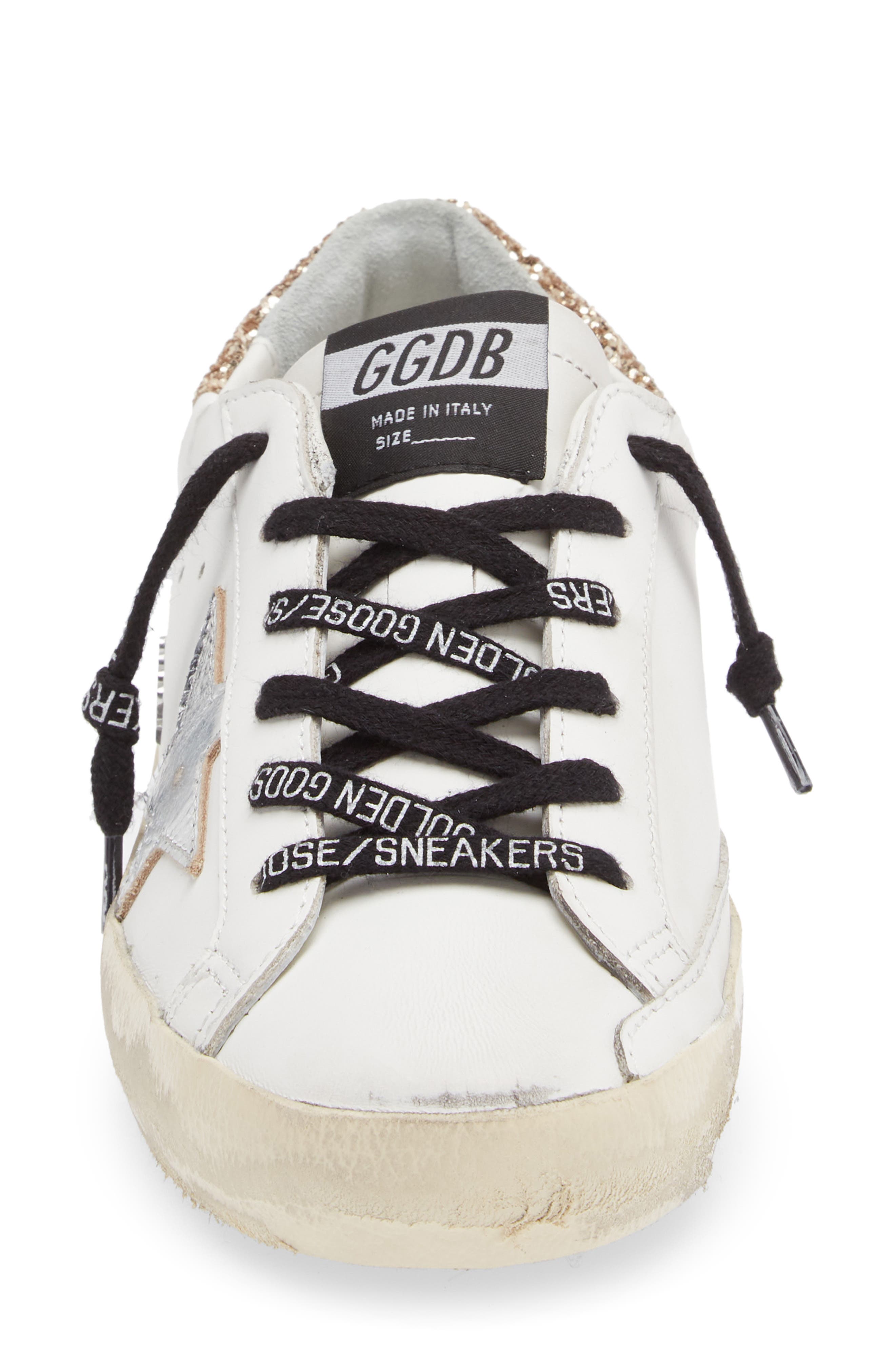 Golden Goose Super-Star Perm-Noos Low Top Sneaker, Alternate, color, White/ Silver/ Gold