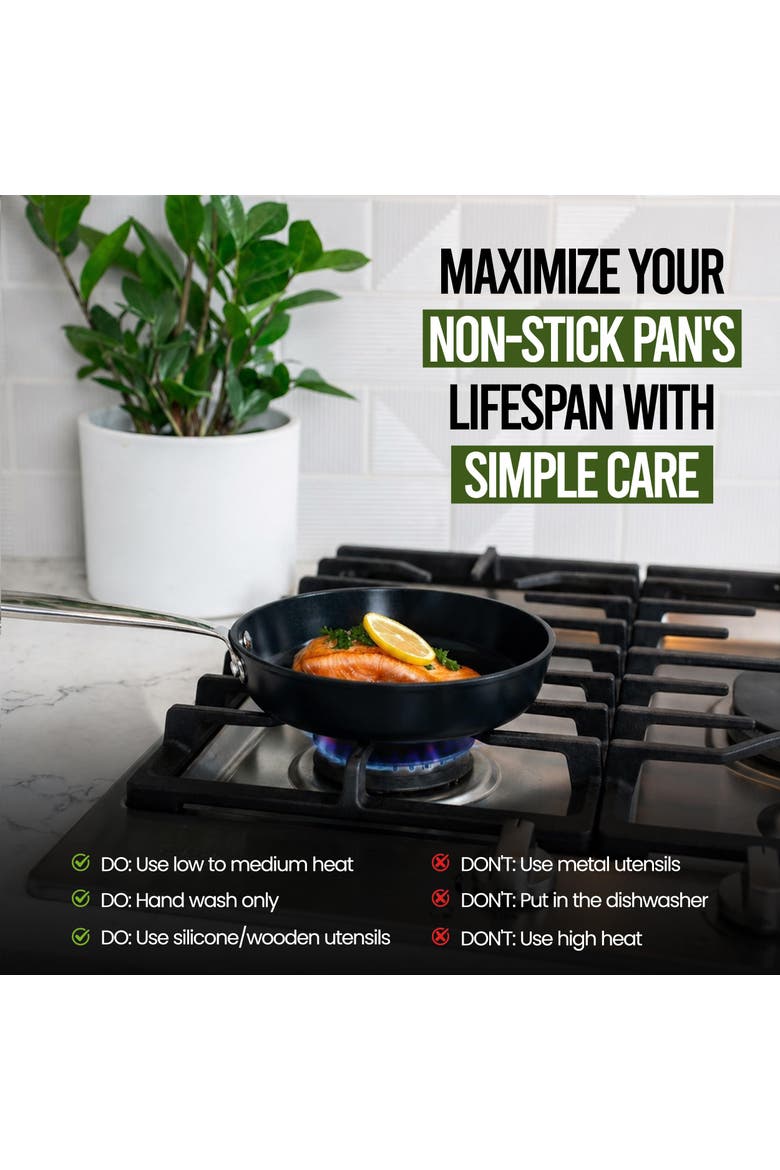 Maestro Ceramic Nonstick Frying Pan, Alternate, color, Black 8 inch