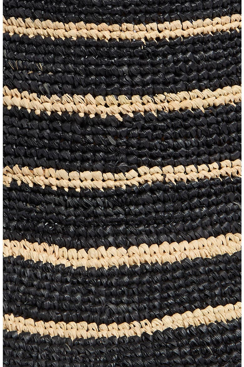 Stripe Straw Cloche, Alternate, color, NATURAL/BLACK