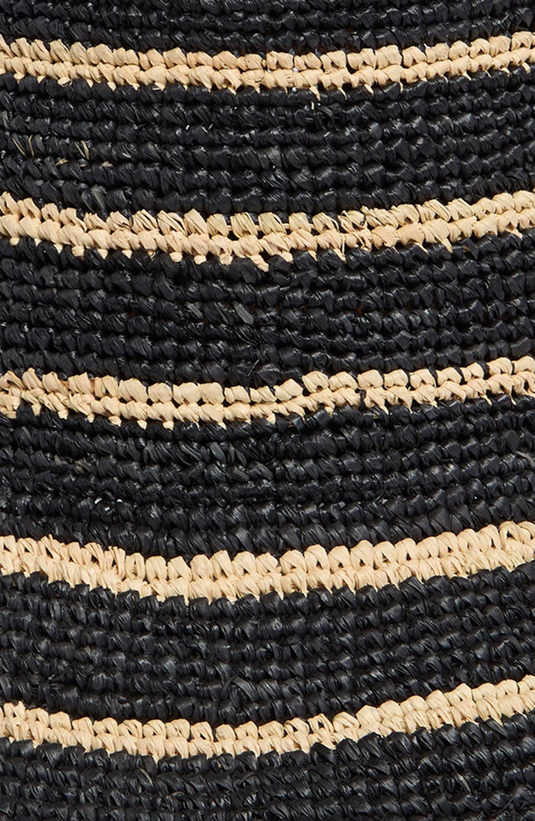 Vince Stripe Straw Cloche, Alternate, color, Natural/Black