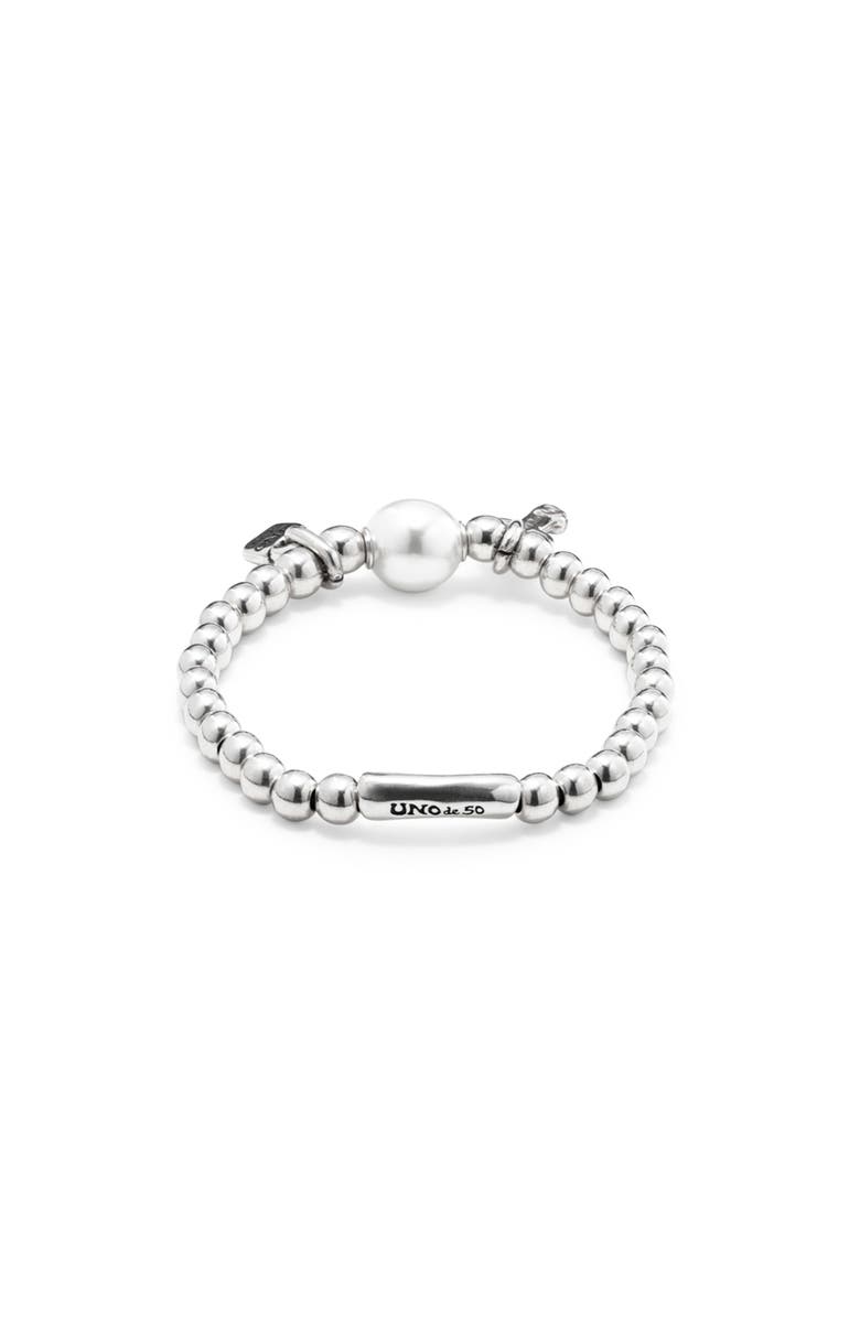 UNODE50 Luna Pearl and Charms Bracelet, Alternate, color, Silver