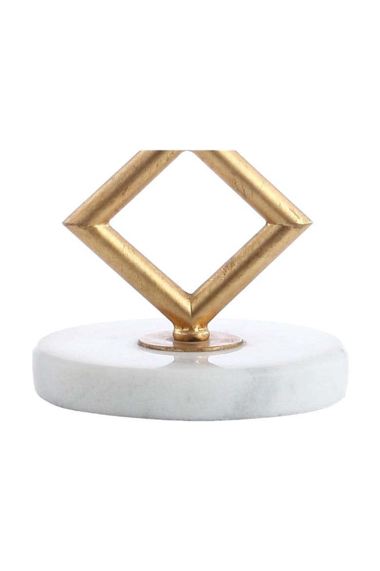 Diamante 29.5" Modern Gilt Metal with Marble Base LED Table Lamp, Gold/White, Alternate, color, Gold Leaf/White