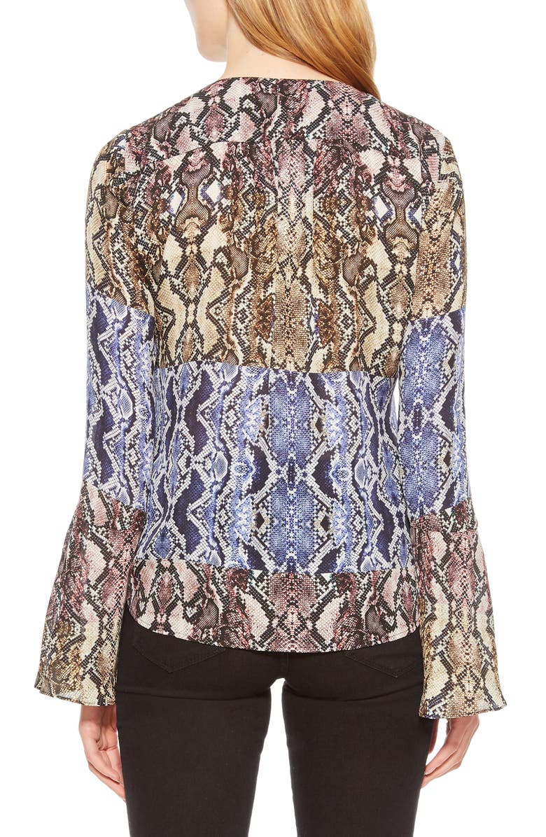 Parker Ximena Python Print Silk Georgette Blouse, Alternate, color, 