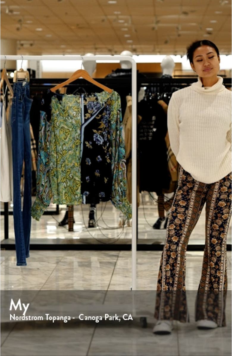 Gemini Patchwork Print Button-Up Blouse, sales video thumbnail