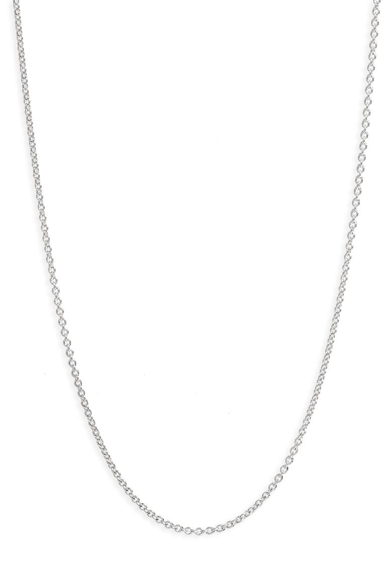 Fine Chain Link Necklace, Main, color, SILVER