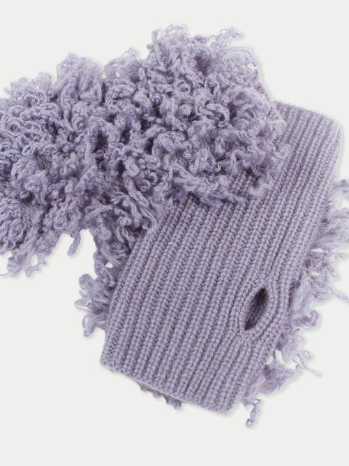 Gobi Mongolian Cashmere Loop-stitch Cashmere Fingerless Gloves In Purple