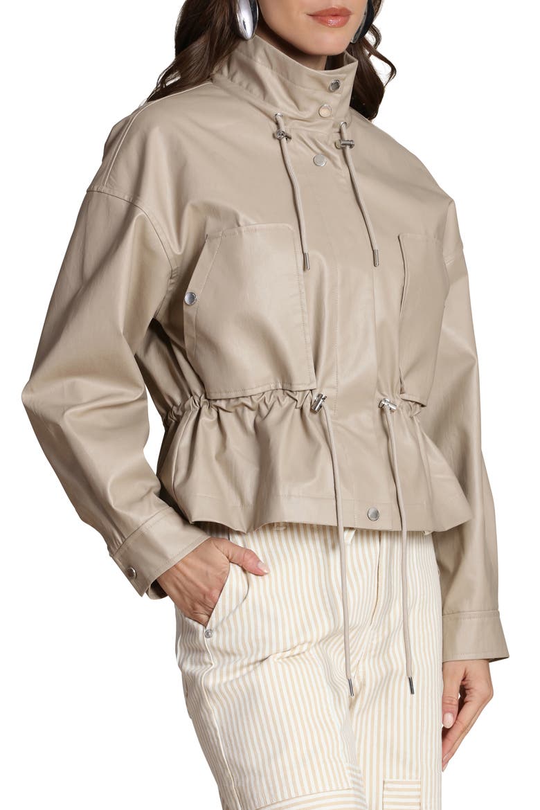 Faux-Ever Leather™ Cropped Anorak, Alternate, color, CLAY