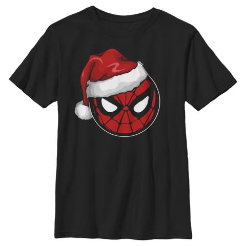 Boy's Marvel Spider-Man Christmas Spider-Man Santa Hat  Graphic T-Shirt