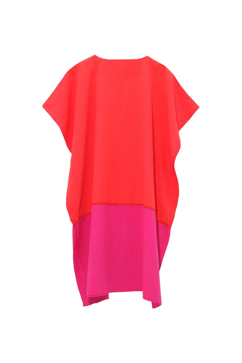 Colorblock Siesta Caftan, Alternate, color, Red Clay