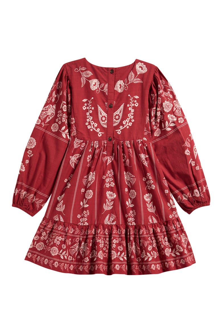 Kids' Celia Wing Sleeve Cotton Dress, Alternate, color, PORT BIRD PRINT