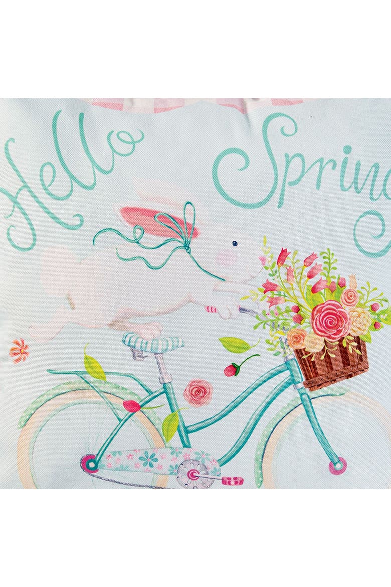 Hello Spring Printed Throw Pillow, 18" x 18", Alternate, color, Blue