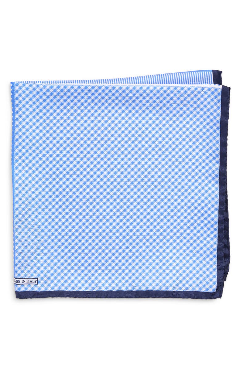 Nordstrom Panel Silk Pocket Square, Main, color, Blue
