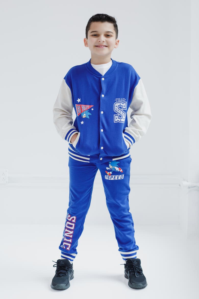 Sonic the Hedgehog Varsity Jacket and Joggers Set, Alternate, color, Sonic Navy Blue