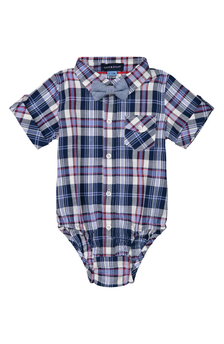 Andy & Evan Bodysuit, Shorts & Bow Tie Set, Alternate, color,