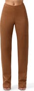 Naked Wardrobe Faux Suede Straight Leg Pants