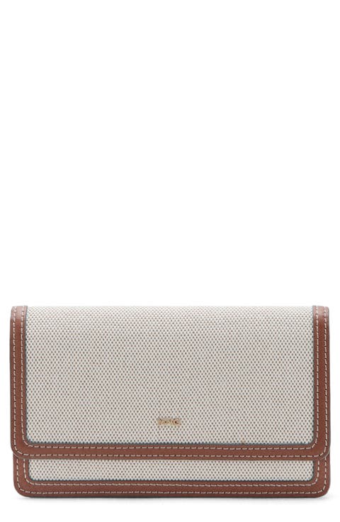 Textured Flap Wallet on a Chain