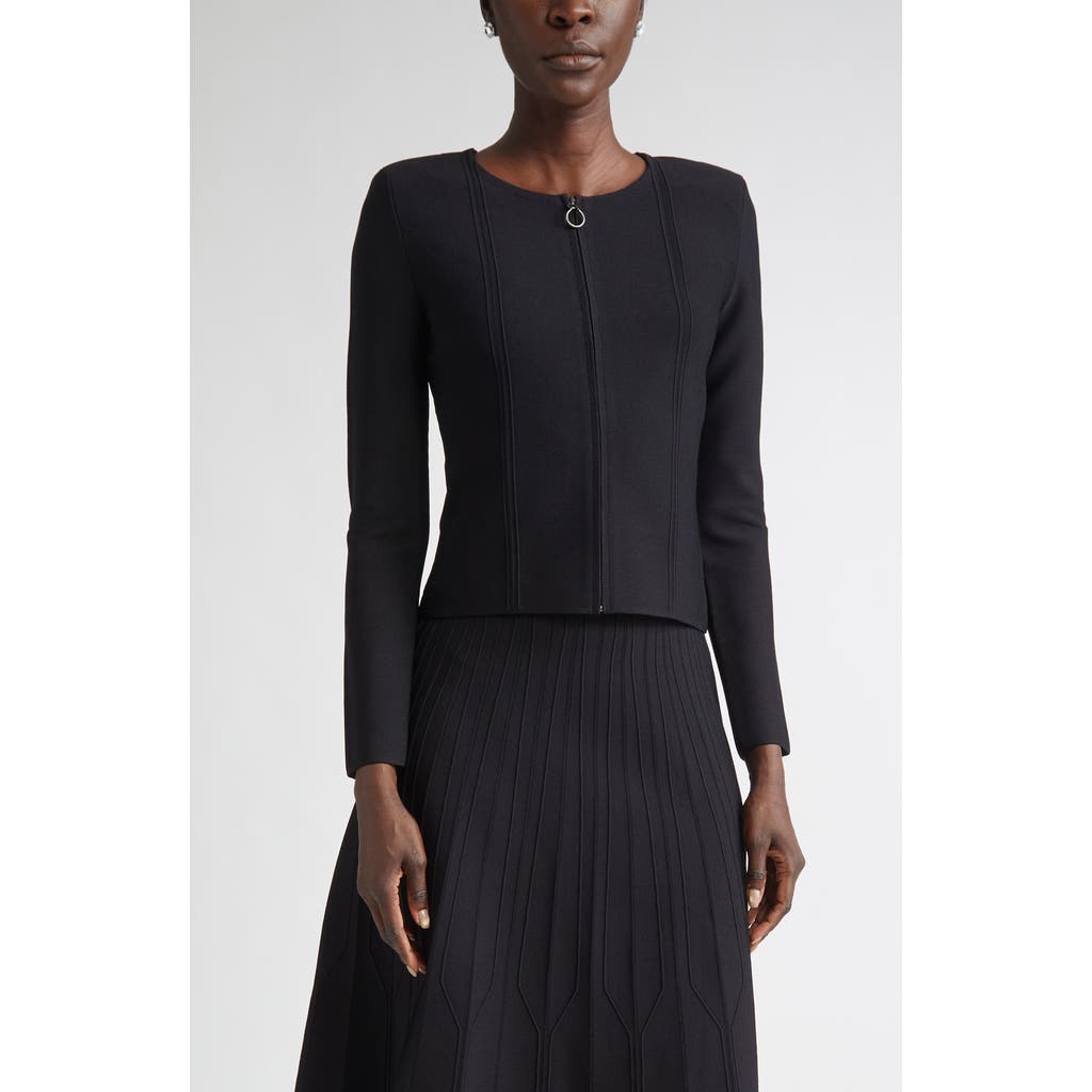 St John St. John Structured Knit Jacket In Black