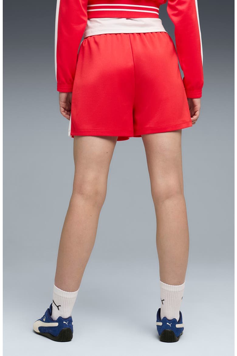 T7 Relzed Pintuck Shorts, Alternate, color, FOR ALL TIME RED