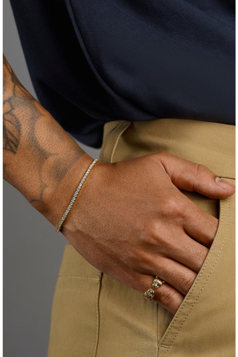 Gold Mini Tennis Bracelet, Alternate, color, Gold